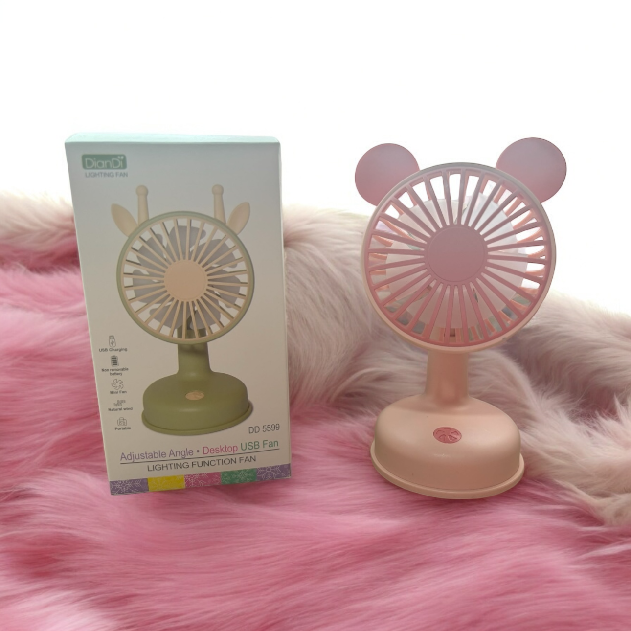 Mini ventilador rosa