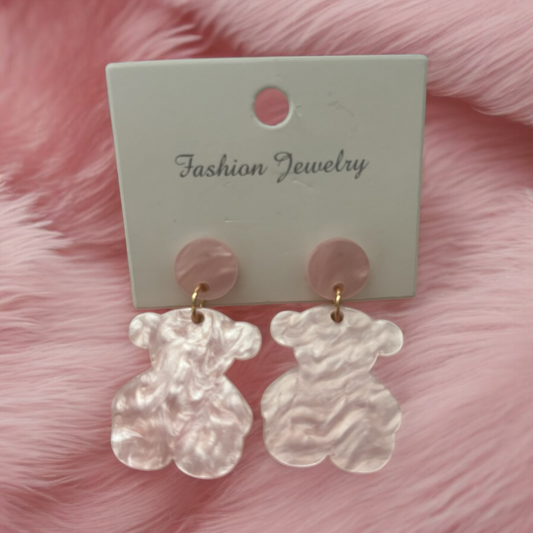 Pendientes osito rosa