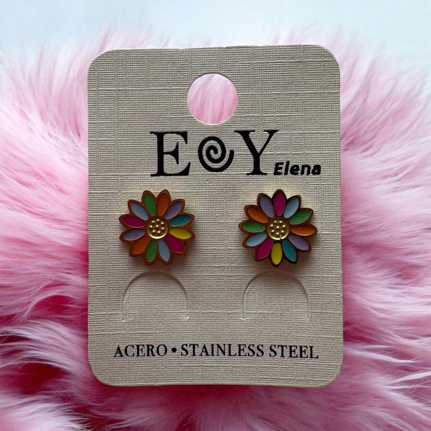 Pendientes flor colores