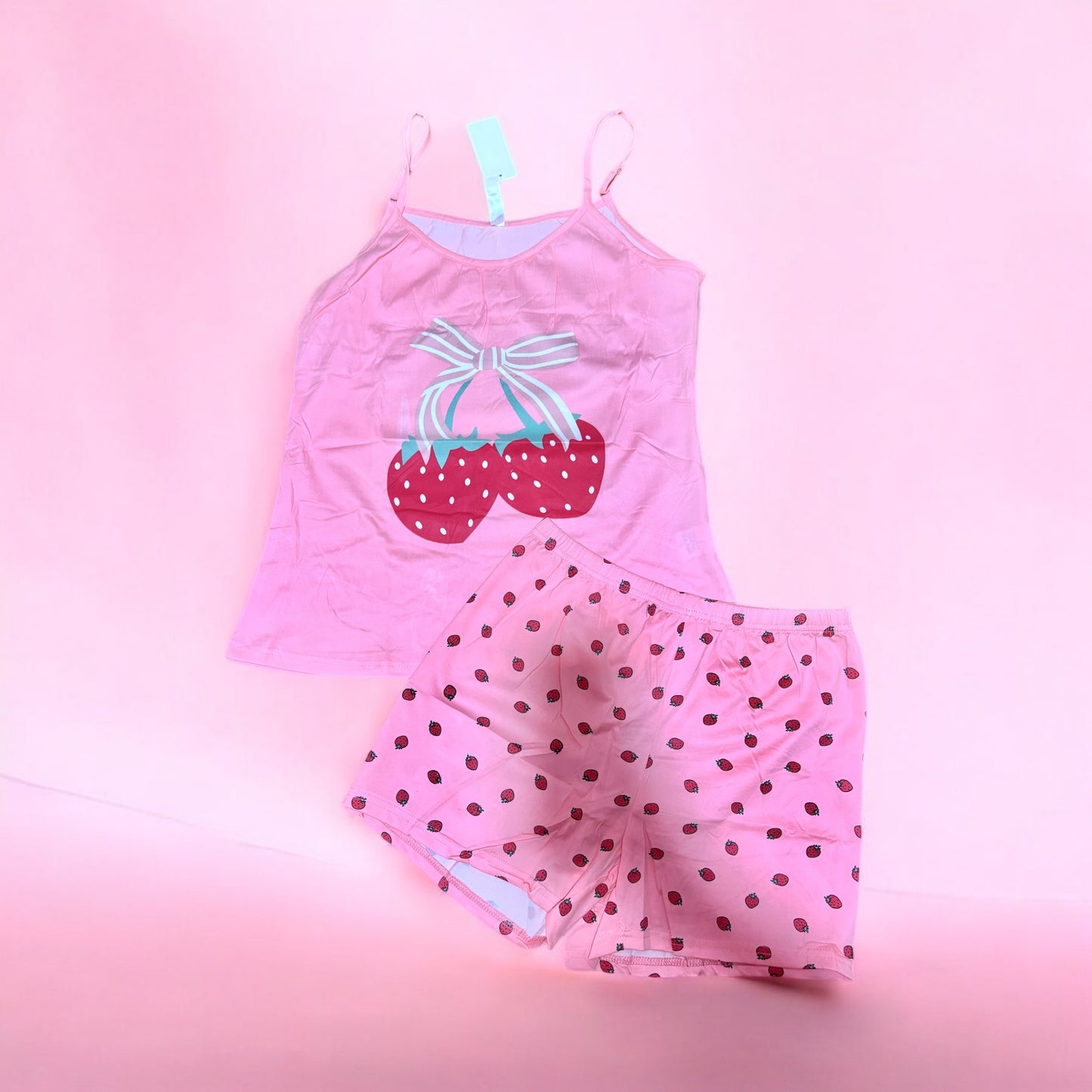 Pijama rosa fresas