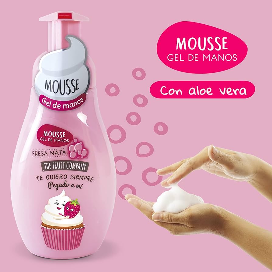 Jabón de manos mousse fresa nata