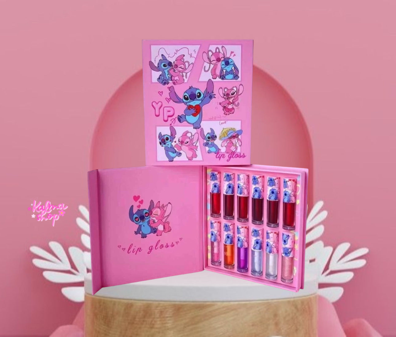 Cajita de stitch con 12 labiales